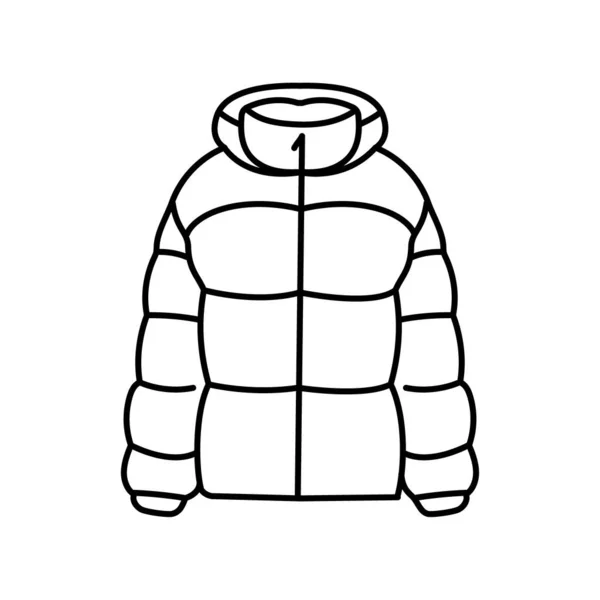 Kışlık Ceket Düz Element Kış Giysileri Vektör Izole Işareti — Stok Vektör