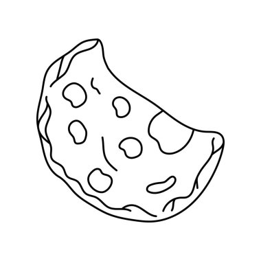 Calzone renk elementi. Çizgi film sokak yemeği. 