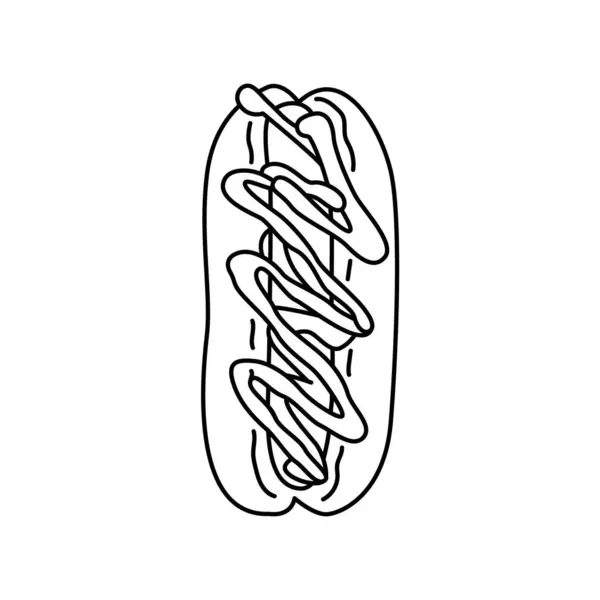 Prvek Barvy Hot Dogu Cartoon Pouliční Jídlo — Stockový vektor