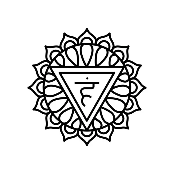 Vishuddha Ícone Cor Chakra Garganta — Vetor de Stock