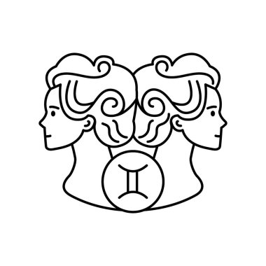 Gemini renk konsepti. Zodiac burcu. Astroloji ve yıldız falı. 