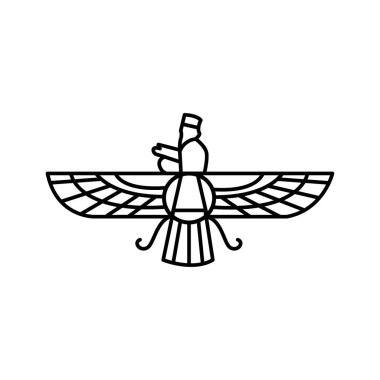 Zerdüştlük renk konsepti. Din izole öge.