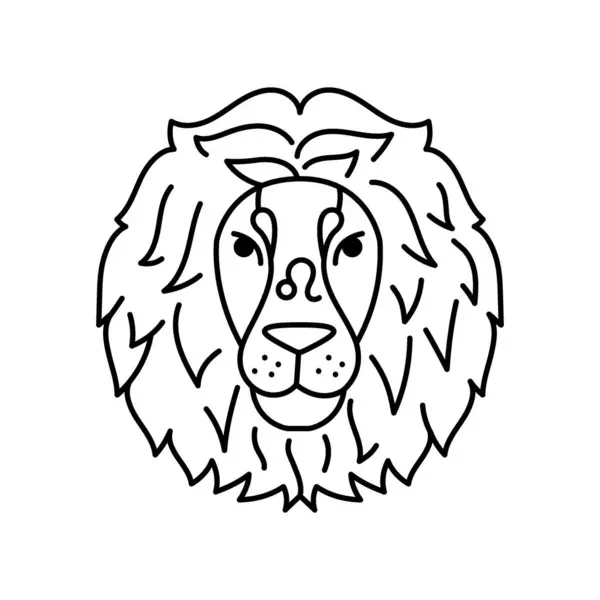 Leeuwenkleur Concept Dierenriemteken Astrologie Horoscoop — Stockvector