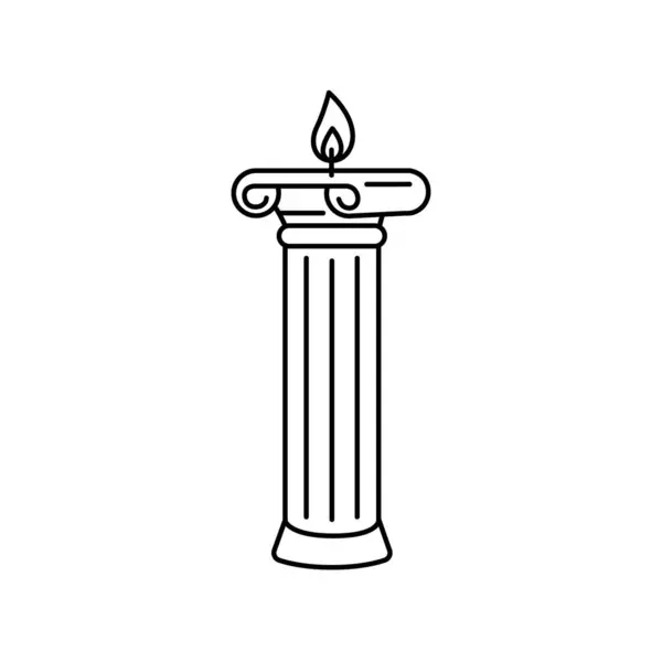 Sojakerze Form Einer Römischen Säule Flaches Element Dekorative Natürliche Kerzen — Stockvektor