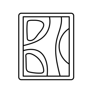 İç düz element için duvar dekoru. Vektör izole işareti. 