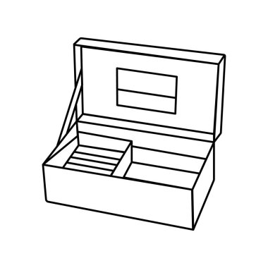 Göğüsteki düz element çok şık. İç dekorasyon. Vektör izole işareti. 
