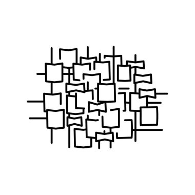 Duvar dekorasyonu metal düz element. Vektör izole işareti. 