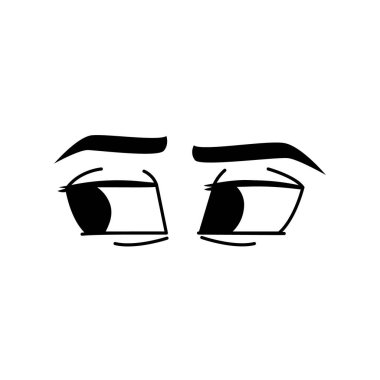 Çizgi film göz çizgisi simgesi. Çizgi film karakteri ifadeleri.