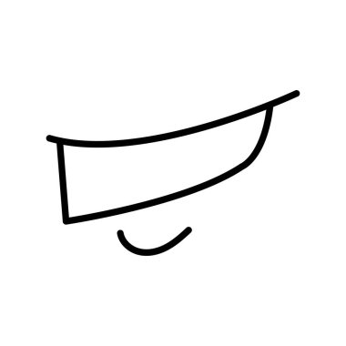 Çizgi film ağız çizgisi ikonu. Karakter eli. 