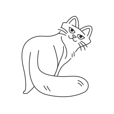 Adorable cat color element. Cartoon cute animal.  clipart