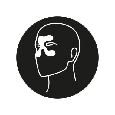 Alerji ya da sinüs rengi ikonu. Vektör izole illüstrasyonu