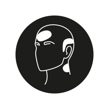 Travma sonrası baş ağrısı renk simgesi. Vektör izole illüstrasyonu