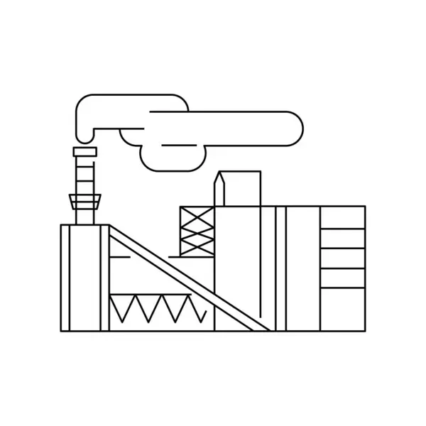 Biomass Plant Color Line Icon Renewable Energy Sources Stock Illustration