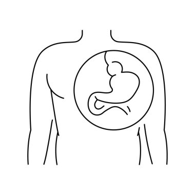 Hiatal hernia line icon. Vector isolated element. clipart