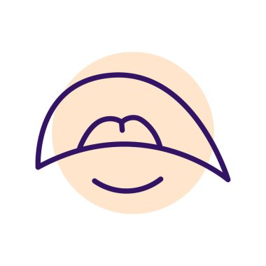 Çizgi film ağız çizgisi ikonu. Karakter eli. 