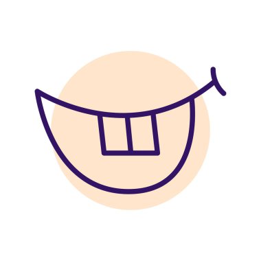 Çizgi film dişleri gülümseme çizgisi simgeleri ayarlandı. Karakter eli. 