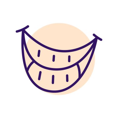 Çizgi film dişleri gülümseme çizgisi simgeleri ayarlandı. Karakter eli. 