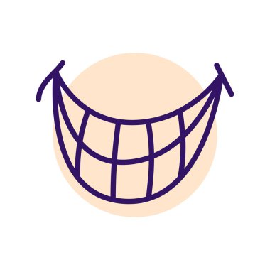 Çizgi film dişleri gülümseme çizgisi simgeleri ayarlandı. Karakter eli. 