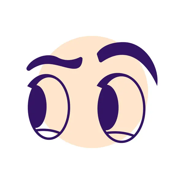 Cartoon Eyes Line Icon Cartoon Character Expressions — Stock Vector