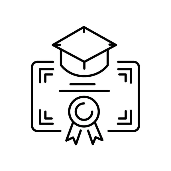 Education Degree Line Black Icon Sign Web Page Mobile App Royalty Free Stock Vectors