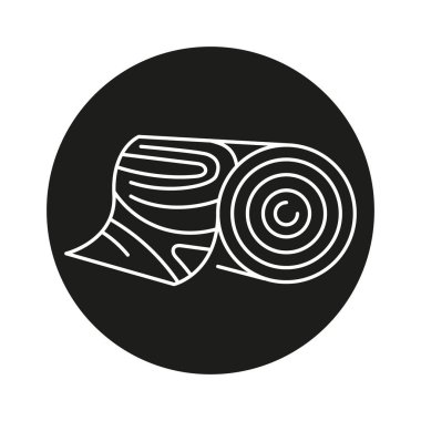 Tahta Veneer siyah çizgi kesme ikonu. Ahşap yapı malzemeleri.