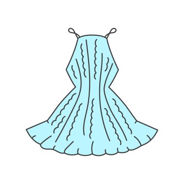 Crochet dress line color icon. Sign for web page, mobile app, button, logo. clipart