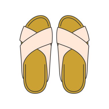 Sandalet çizgisi renk simgesi. Web sayfası, mobil uygulama, düğme, logo için imzala.