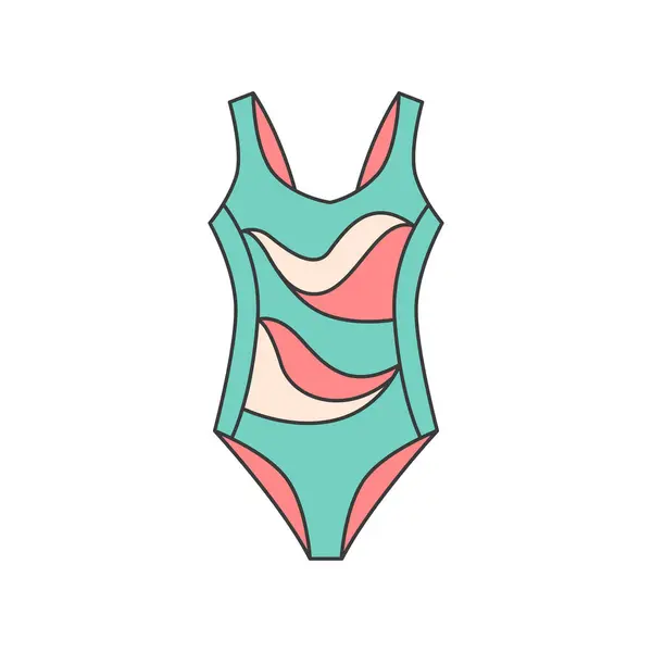 Summer Swimsuit Line Color Icon Sign Web Page Mobile App Royalty Free Stock Vectors