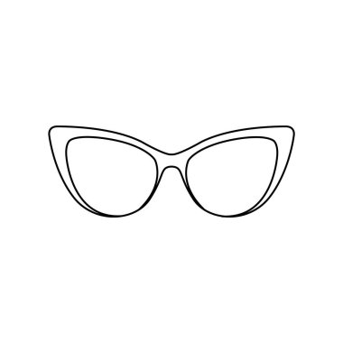 Kedi gözü güneş gözlüğü çizgisi renk simgesi. Web sayfası, mobil uygulama, düğme, logo için imzala.