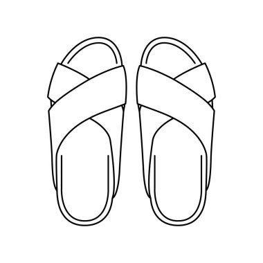 Sandalet çizgisi renk simgesi. Web sayfası, mobil uygulama, düğme, logo için imzala.