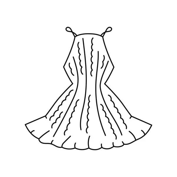 Ícone Cor Linha Vestido Crochê Assine Para Página Web Aplicativo Ilustração De Stock