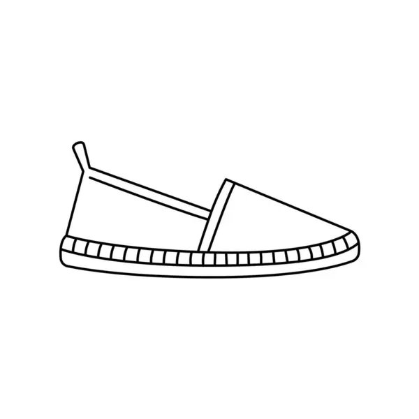 Fabric Espadrilles Shoes Line Color Icon Sign Web Page Mobile Stock Illustration