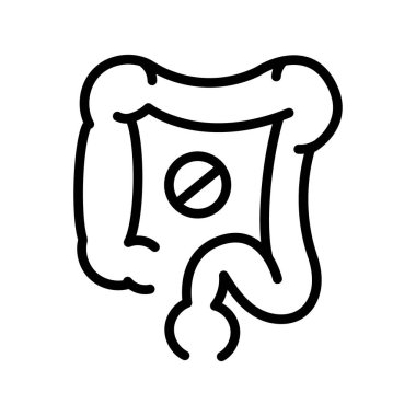 İshal önleyici siyah simge. İzole edilmiş vektör düğmesi.