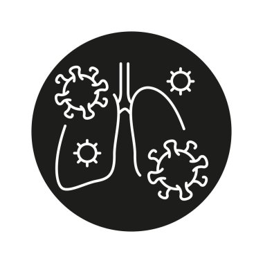 Bronşit çizgisi siyah ikonu. Web sayfası, mobil uygulama için insan hastalıkları işareti,