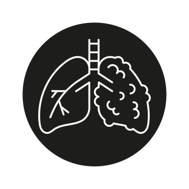COPD çizgi simgesi. Web sayfası, mobil uygulama için insan hastalıkları işareti,