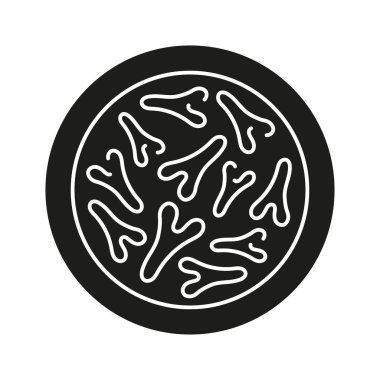 Bifidobakteriyel hat siyah ikon. Mikroskobik probiyotikler. Web sayfası, mobil uygulama, düğme, logo için imza. İzole edilmiş vektör düğmesi. 