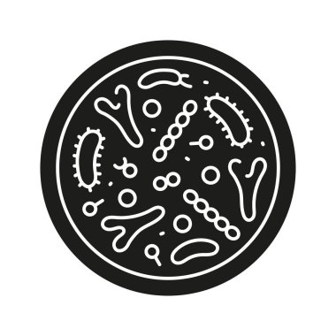 Bağırsak mikrobiyomu çizgisi siyah ikon. Bağırsak mikrobiyotası. Web sayfası, mobil uygulama, düğme, logo için imza. İzole edilmiş vektör düğmesi. 
