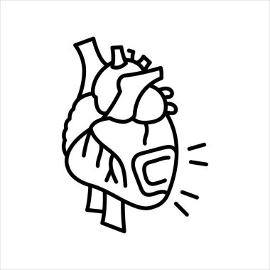 Kalp yetmezliği çizgisi simgesi. Web sayfası için işaretler