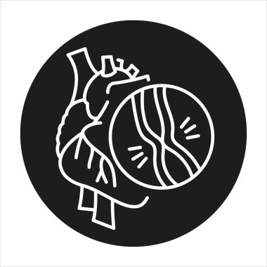 Miyokardiyopati çizgisi siyah ikon. Web sayfası için imzala