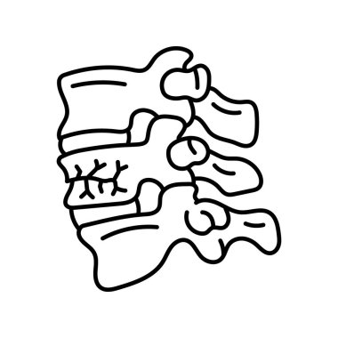 Vertebral sıkıştırma kırılma çizgi siyah simgesi.