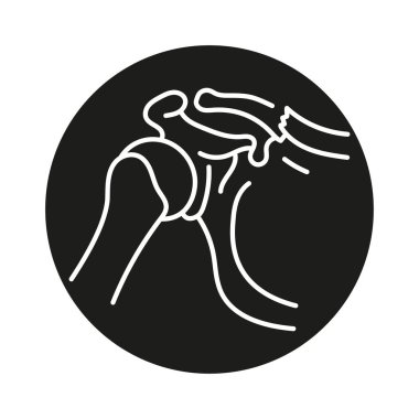 Köprücük kemiği kırılma çizgisi siyah simgesi.