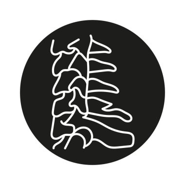 Kil küreme kırığı çizgisi siyah ikon. Alt boyun ya da üst göğüs kafesinde yaralanma var.