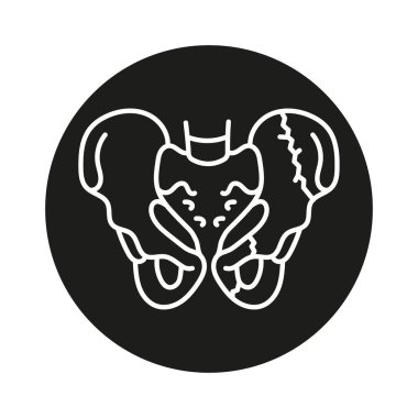 Pelvik kırılma çizgisi siyah simgesi.