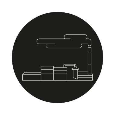 Atık-enerji santrali renk çizgisi simgesi. Yenilenebilir enerji kaynakları. 