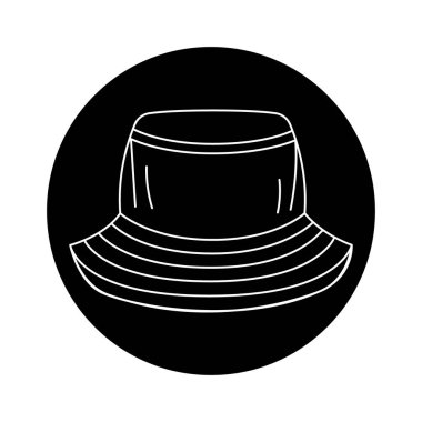 Kova şapka çizgisi renk simgesi. Web sayfası, mobil uygulama, düğme, logo için imzala.