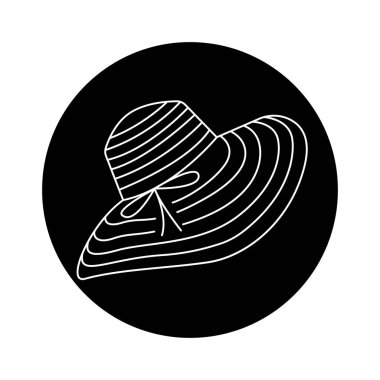 Kadınların yaz şapkası renk ikonu. Web sayfası, mobil uygulama, düğme, logo için imzala.