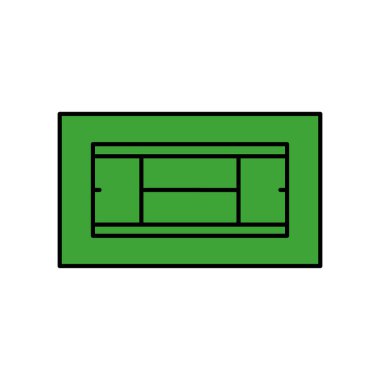 Büyük tenis kortu çizgisi siyah ikonu. Web sayfası, mobil uygulama için imzala,