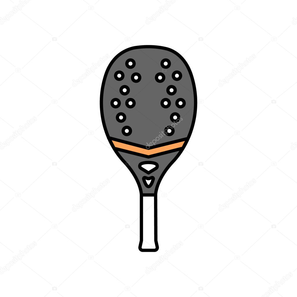Beach tennis racket line black icon. Sign for web page, mobile app,