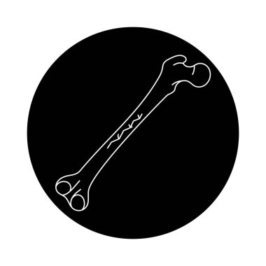 Doğrusal kemik kırılma çizgisi simgesi. 