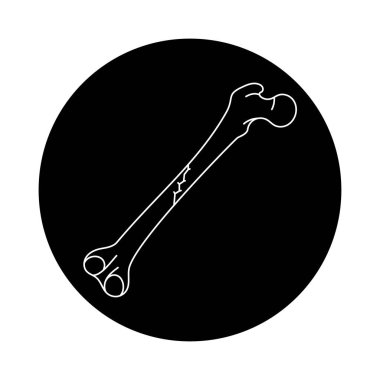 Belirsiz yerinden oynatılmamış kemik kırılma çizgisi simgesi. 